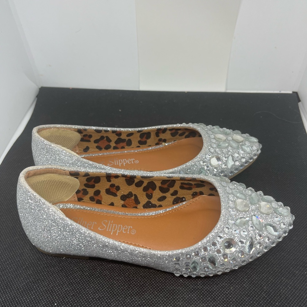 Silver Slipper Silver Rhinestone Sparkles Flower Girl 11M Dress Shoe Dance Girls